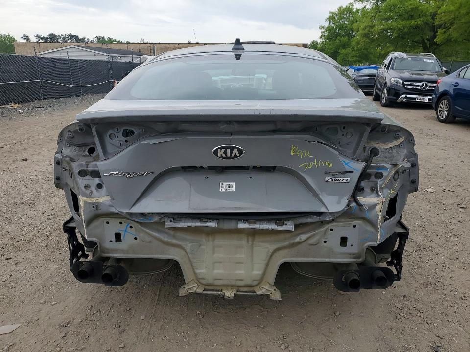 2018 Kia Stinger VIN KNAE45LC4J6030823 COPART salvage auction — REAR END, Md - Cert Of Salvage > 75% Damage, sold $4,900 on 2026-07-23 (photo 6)