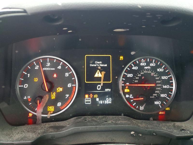 2024 Subaru Wrx VIN JF1VBAB61R9804944 COPART salvage auction — FRONT END, Vt - Cert Of Title-Salvage Vehicle, sold $6,600 on 2026-07-03 (photo 9)