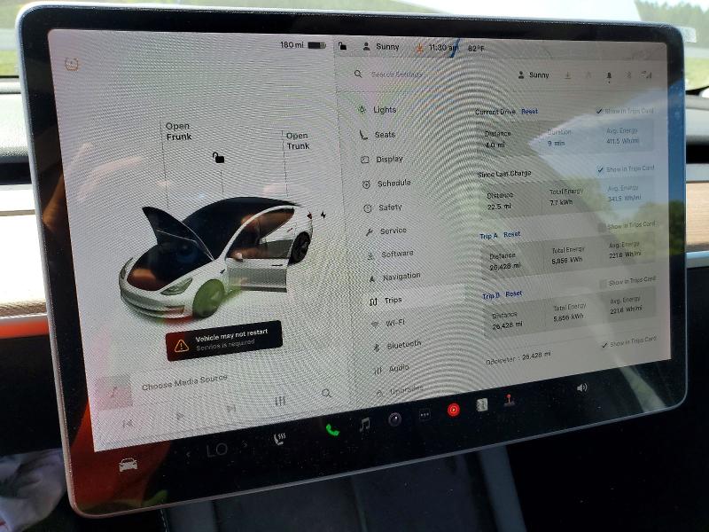 2021 Tesla Model 3 VIN 5YJ3E1EA9MF093971 COPART salvage auction — FRONT END, Ca - Salvage Certificate, sold $4,550 on 2026-07-16 (photo 9)