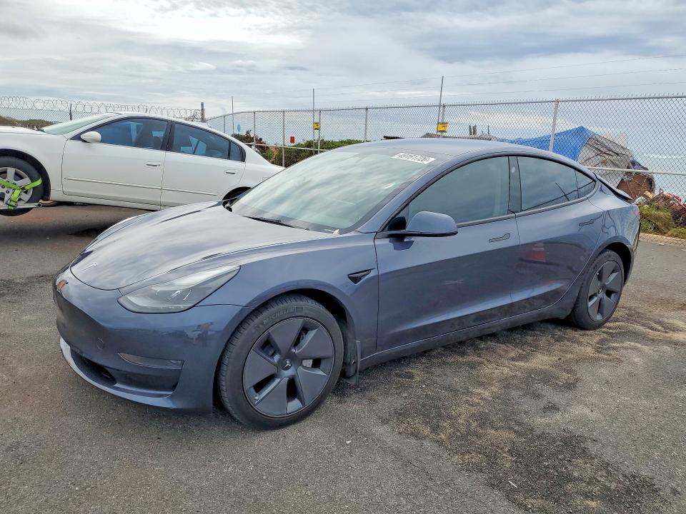 2023 Tesla Model 3 VIN 5YJ3E1EA4PF559438 COPART salvage auction — REAR END, Hi - Certificate Of Salvage, sold $2,150 on 2026-08-31 (photo 1)