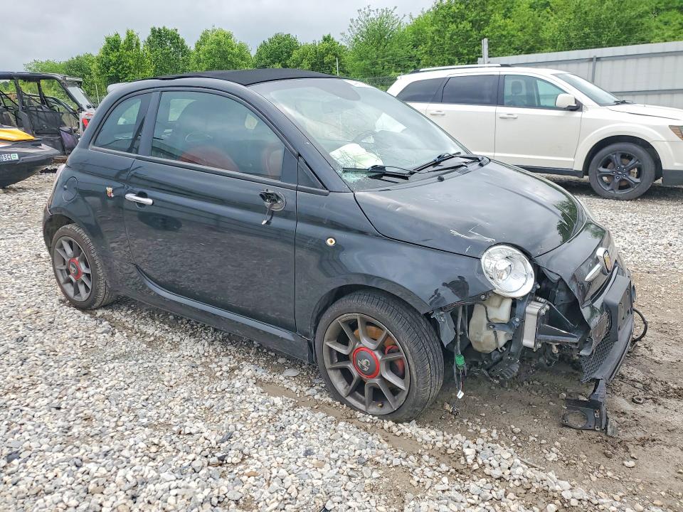 2013 Fiat 500 VIN 3C3CFFJH1DT672245 COPART salvage auction — FRONT END, Salvage Title, sold $100 on 2026-08-03 (photo 4)