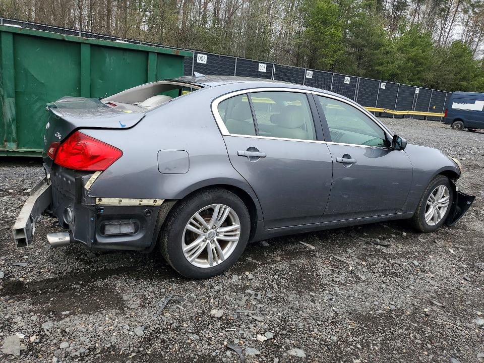 2011 Infiniti G25 VIN JN1DV6AR5BM652176 COPART salvage auction — REAR END, Id - Salvage Certificate Of Title, sold $375 on 2026-07-07 (photo 3)