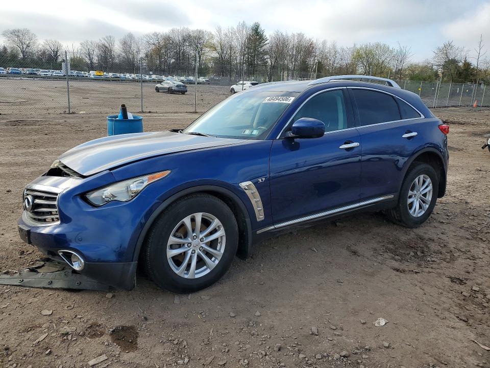2016 Infiniti Qx70 VIN JN8CS1MW9GM752542 COPART salvage auction — FRONT END, PA, sold $1,800 on 2026-07-20 (photo 1)