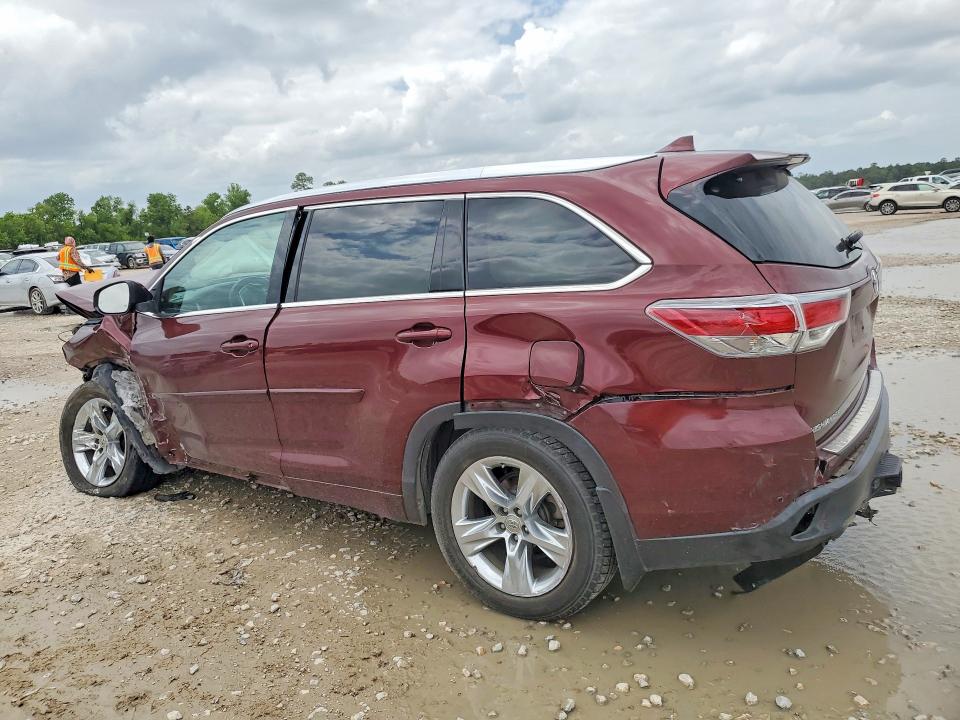 2014 Toyota Highlander VIN 5TDDKRFH7ES065848 COPART salvage auction — FRONT END, Tx - Salvage Vehicle Title, sold $4,000 on 2026-07-31 (photo 2)