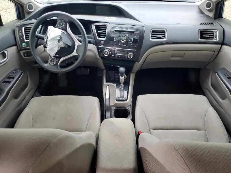 2013 Honda Civic VIN 19XFB2F86DE016424 COPART salvage auction — FRONT END, Tx - Salvage Vehicle Title, sold $2,300 on 2026-07-03 (photo 8)