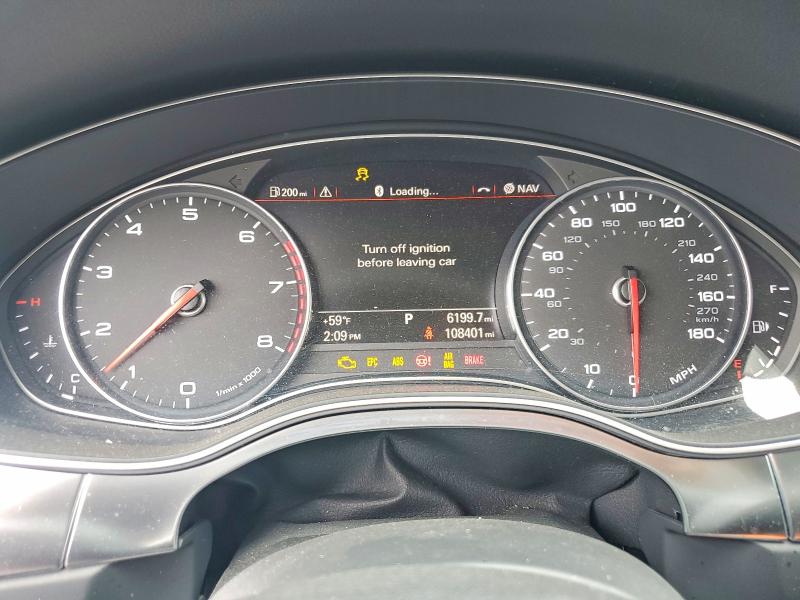 2014 Audi A6 VIN WAUFGAFC1EN157525 COPART salvage auction — FRONT END, Il - Salvage Certificate, sold $3,600 on 2026-07-14 (photo 9)