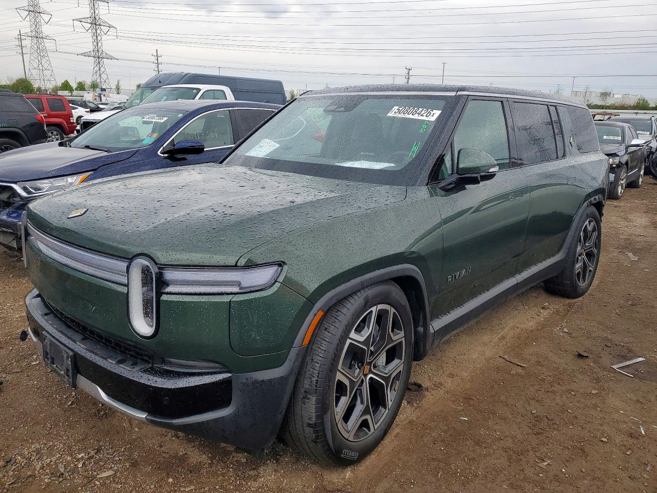 2025 Rivian R1s VIN 7PDSGBBA6SN057582 COPART salvage auction — Rear End, IL - SALVAGE CERTIFICATE, sold $21,300 on 2026-05-21 (photo 1)