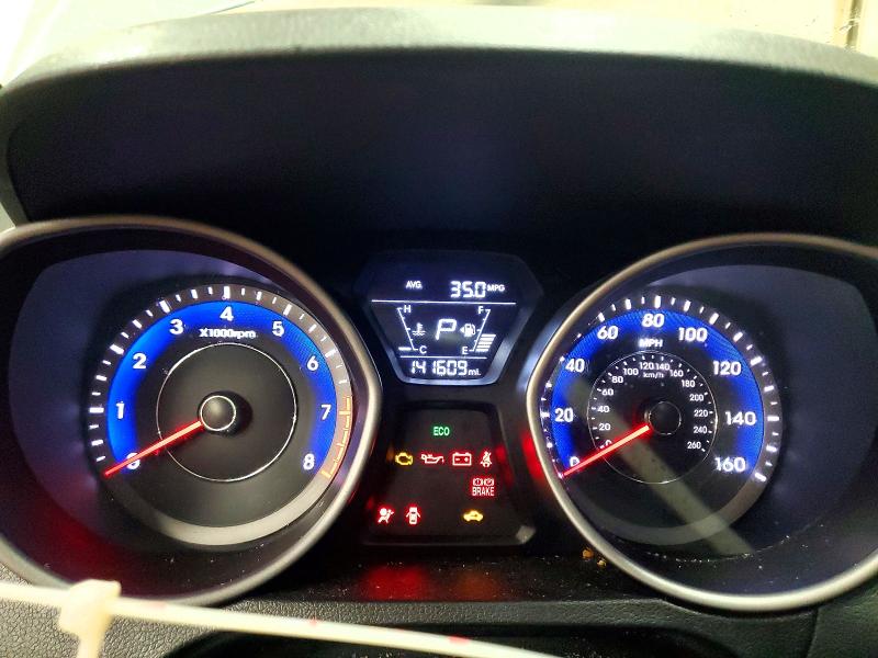 2014 Hyundai Elantra VIN KMHDH4AH2EU150239 COPART salvage auction — WATER/FLOOD, Mi - Cert Of Title-Flood Vehicle, sold $950 on 2026-07-08 (photo 9)