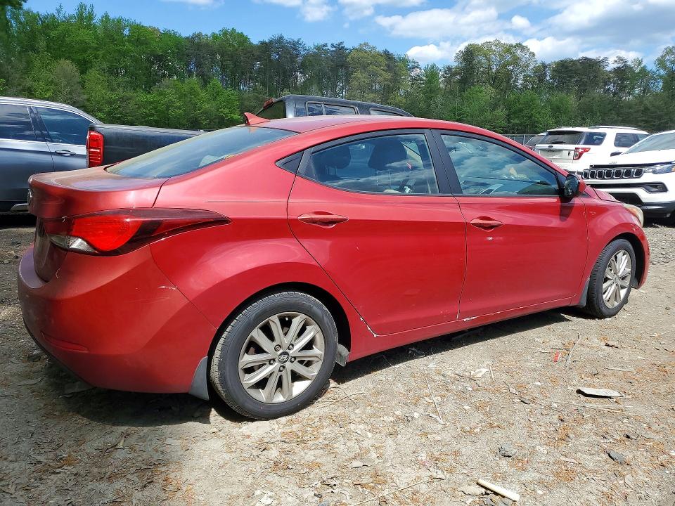 2015 Hyundai Elantra VIN KMHDH4AE0FU300419 COPART salvage auction — FRONT END, Md - Cert Of Salvage > 75% Damage, sold $800 on 2026-07-07 (photo 3)