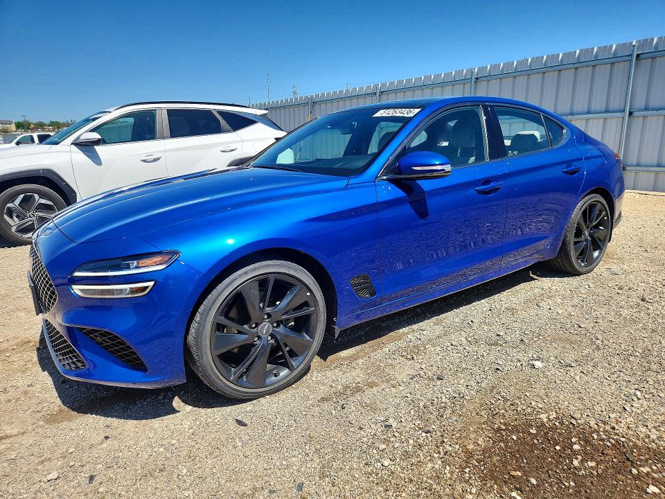 2023 Genesis G70 VIN KMTG34TA7PU107813 COPART salvage auction — HAIL, Ia - Cert Of Title-Salvage Title, sold $1,000 on 2026-07-08 (photo 1)