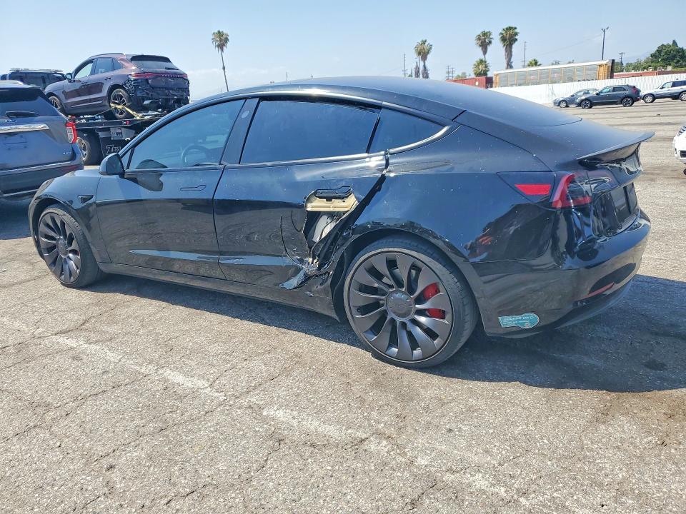 2023 Tesla Model 3 VIN 5YJ3E1EC2PF693821 COPART salvage auction — SIDE, CA - SALVAGE CERTIFICATE, sold $11,800 on 2026-07-31 (photo 2)