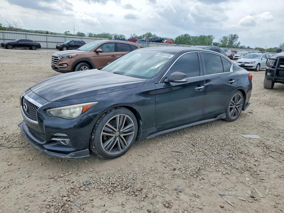 2014 Infiniti Q50 VIN JN1BV7AR6EM696849 COPART salvage auction — UNDERCARRIAGE, Ks - Cert Of Title-Salvage, sold $3,000 on 2026-07-16 (photo 1)