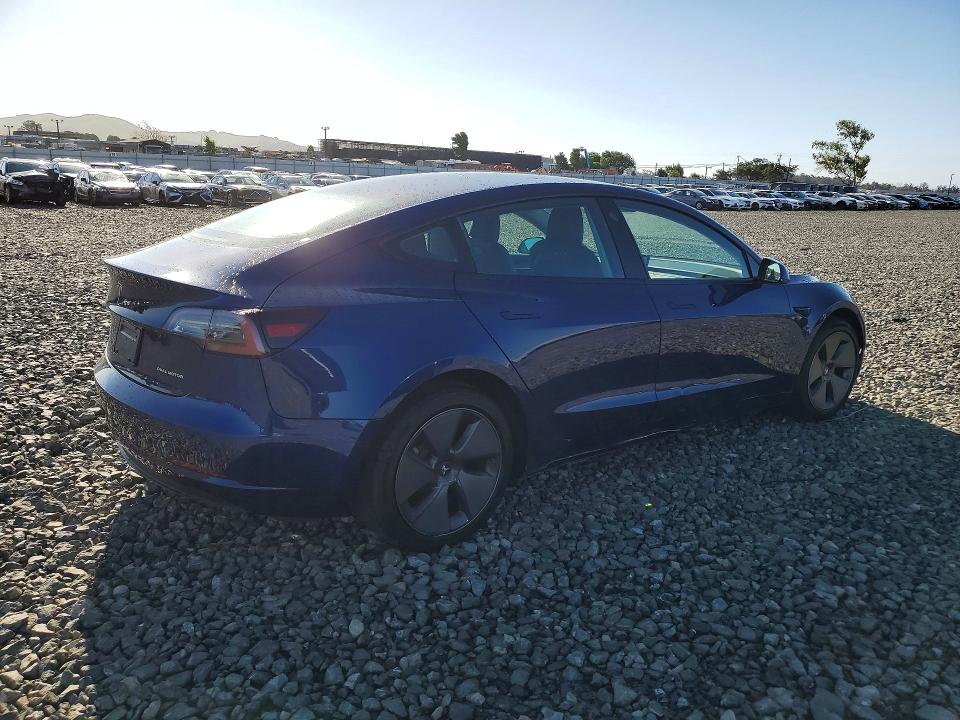2022 Tesla VIN 5YJ3E1EB5NF297919 COPART salvage auction — SIDE, Ca - Salvage Certificate, sold $10,100 on 2026-07-09 (photo 3)