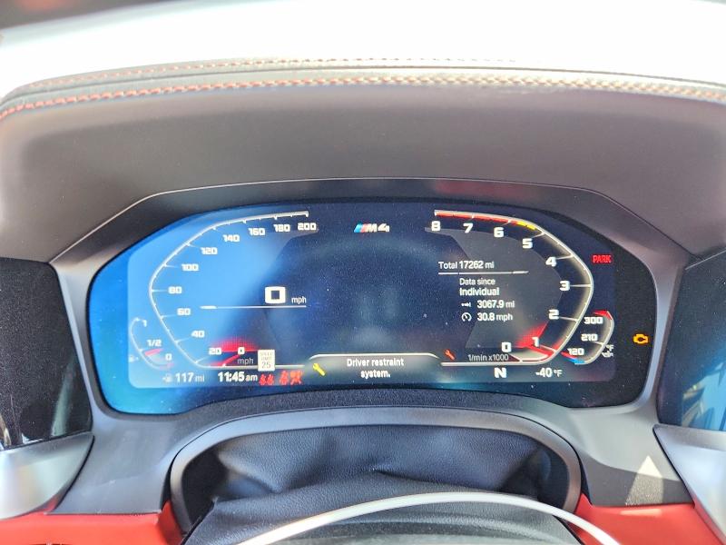 2023 BMW M4 VIN WBS53AZ08PCL82608 COPART salvage auction — FRONT END, Ca - Salvage Certificate, sold $31,750 on 2026-07-31 (photo 9)