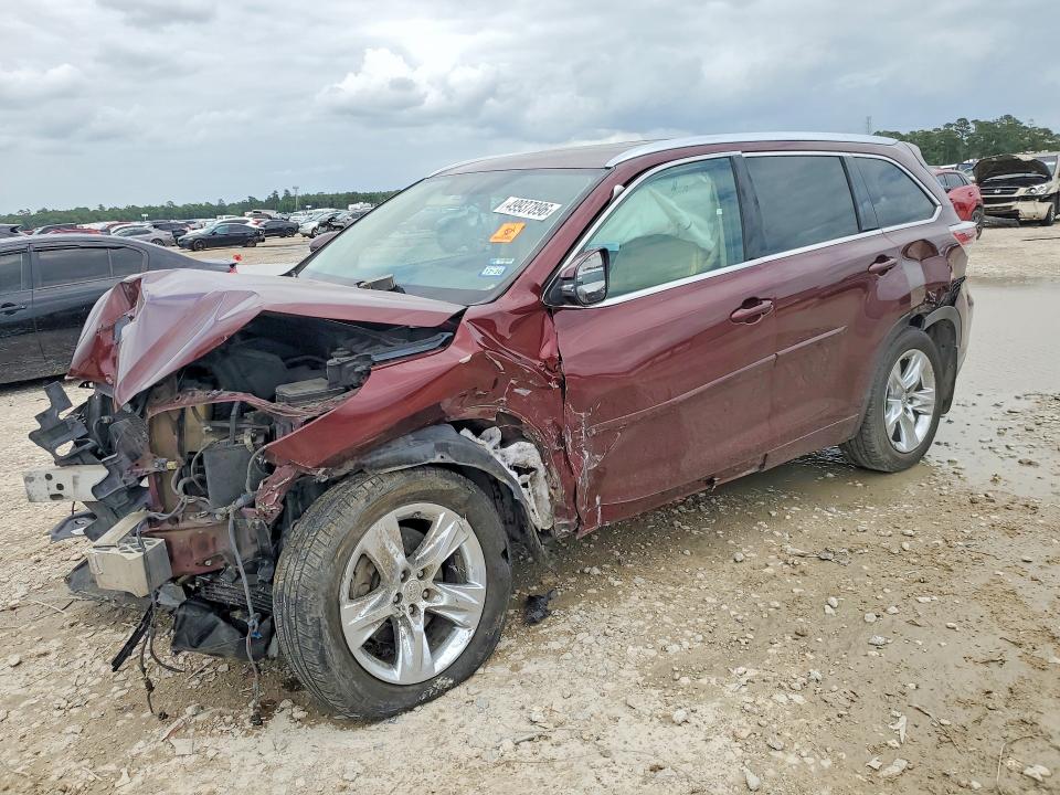 2014 Toyota Highlander VIN 5TDDKRFH7ES065848 COPART salvage auction — FRONT END, Tx - Salvage Vehicle Title, sold $4,000 on 2026-07-31 (photo 1)