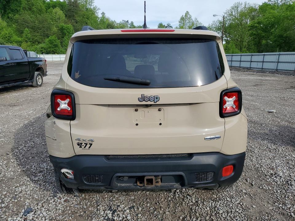 2016 Jeep Renegade VIN ZACCJBBT0GPE25946 COPART salvage auction — FRONT END, Wv - Salvage Certificate, sold $1,150 on 2026-07-09 (photo 6)