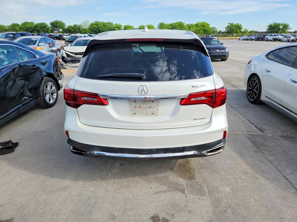 2017 Acura Mdx VIN 5FRYD4H30HB019575 COPART salvage auction — SIDE, TX - SALVAGE VEHICLE TITLE, sold $8,000 on 2026-07-30 (photo 6)