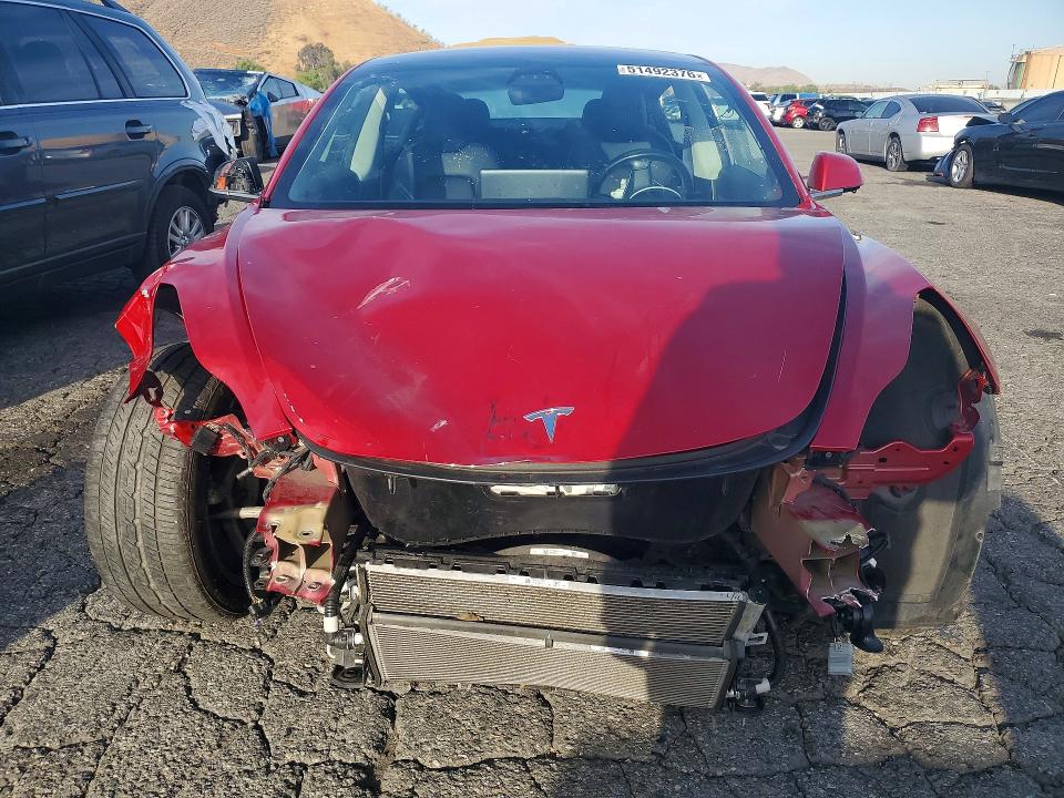 2019 Tesla Model 3 VIN 5YJ3E1EA5KF298930 COPART salvage auction — FRONT END, Ca - Salvage Certificate, sold $2,050 on 2026-07-02 (photo 5)