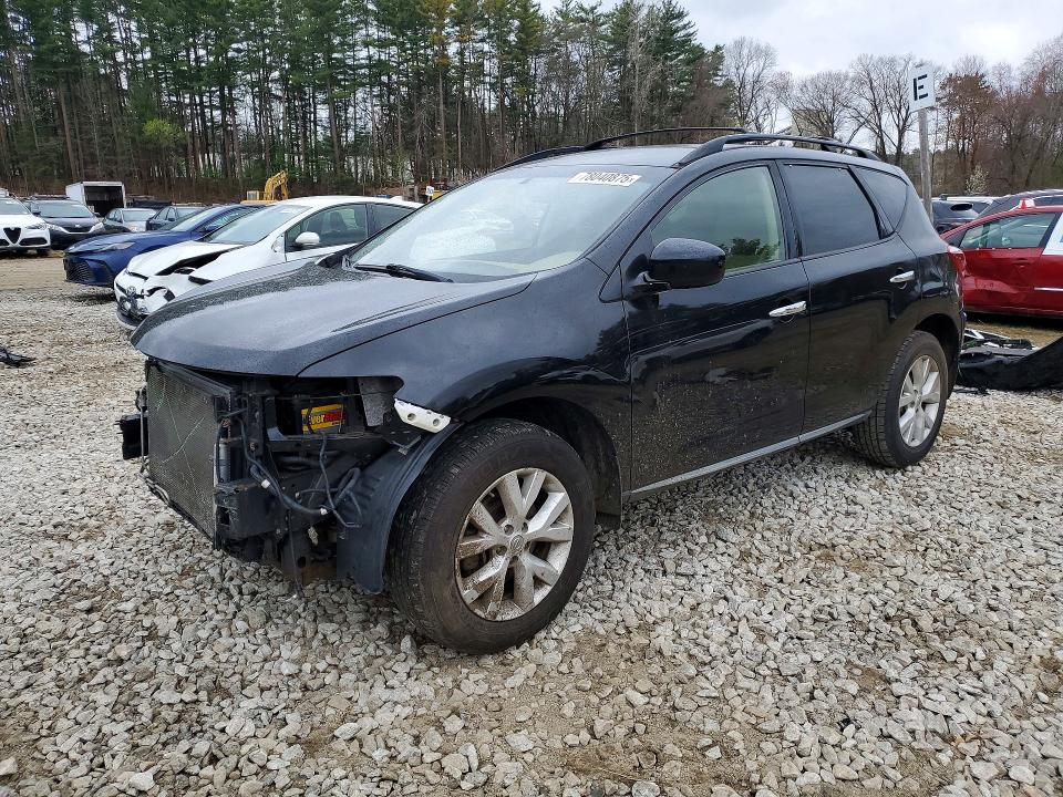 2013 Nissan Murano VIN JN8AZ1MW2DW314626 COPART salvage auction — FRONT END, Ma - Cert Of Title-Reconstrctd Coll, sold $375 on 2026-07-29 (photo 1)