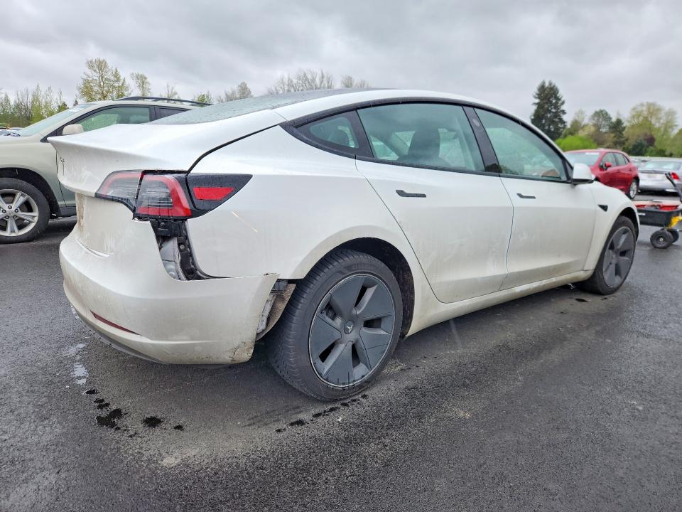 2026 Tesla Model 3 VIN 5YJ3E1EAXPF590340 COPART salvage auction — REAR END, Or - Salvage Title Certificate, sold $7,600 on 2026-07-27 (photo 3)