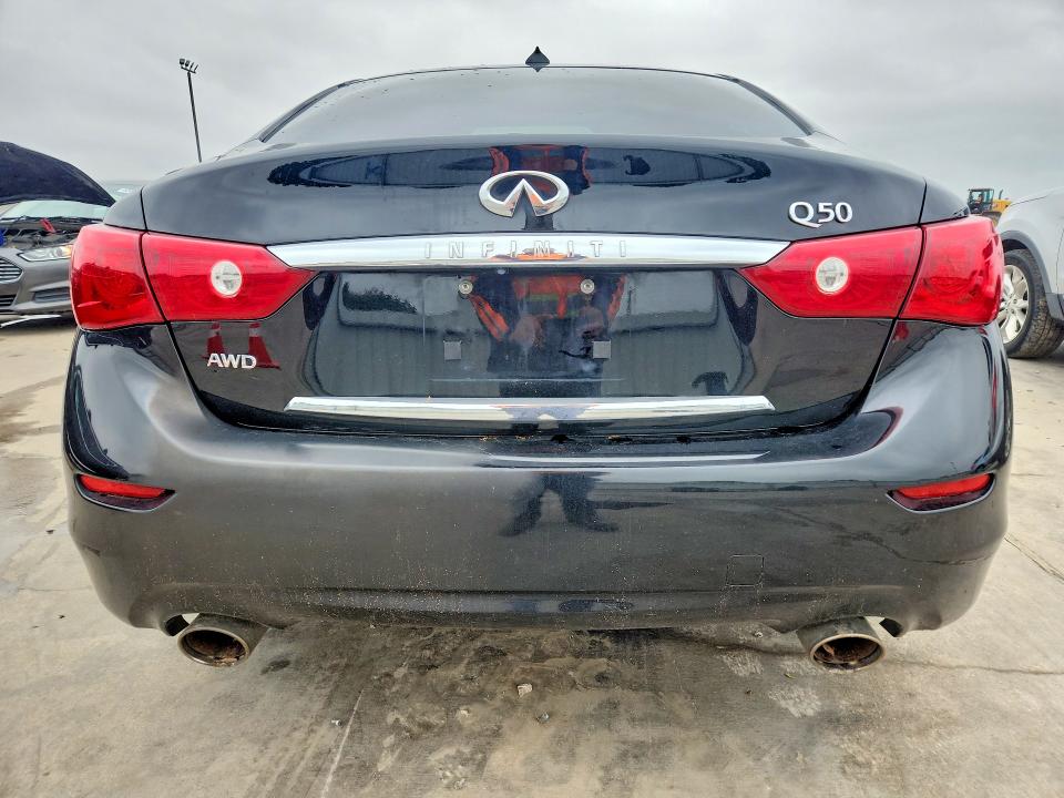 2014 Infiniti Q50 VIN JN1BV7AR7EM681471 COPART salvage auction — WATER/FLOOD, Tx - Salvage Title-Flood Damage, sold $1,850 on 2026-07-02 (photo 6)