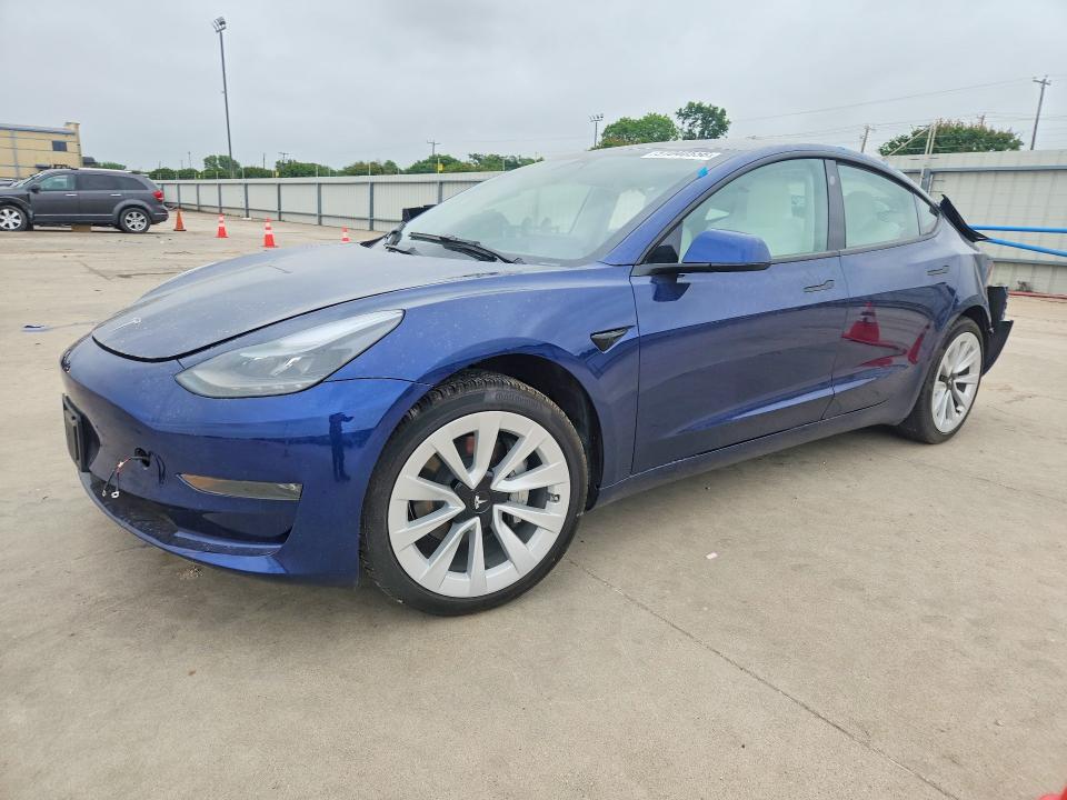 2023 Tesla Model 3 VIN 5YJ3E1EB2PF713492 COPART salvage auction — SIDE, Tx - Salvage Vehicle Title, sold $5,900 on 2026-07-06 (photo 1)