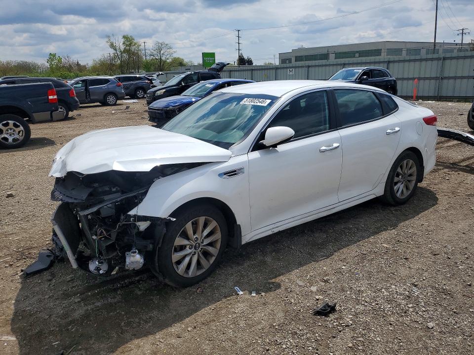 2018 Kia Optima VIN 5XXGT4L35JG252572 COPART salvage auction — FRONT END, Il - Salvage Certificate, sold $375 on 2026-07-10 (photo 1)