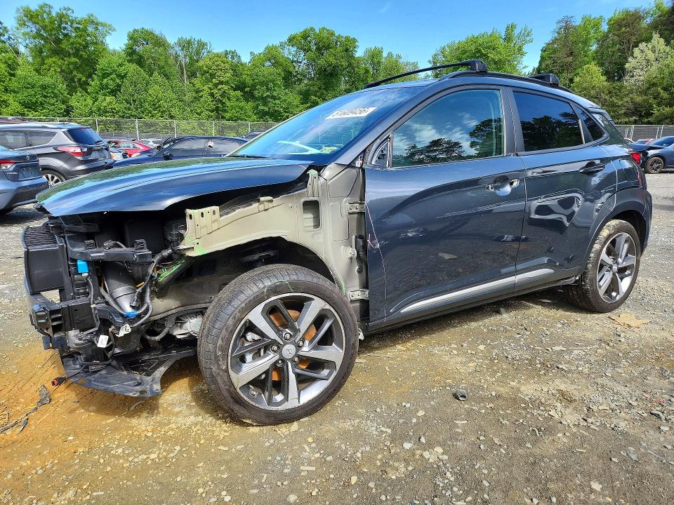 2021 Hyundai VIN KM8K5CA50MU730331 COPART salvage auction — FRONT END, Md - Cert Of Salvage > 75% Damage, sold $2,250 on 2026-07-28 (photo 1)