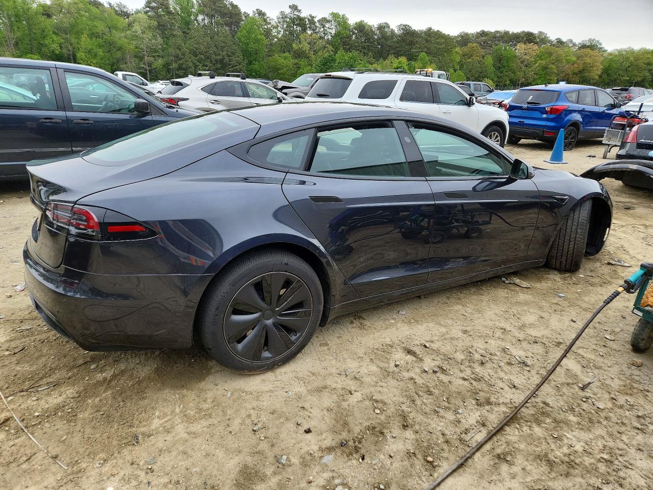 2024 Tesla Model S VIN 5YJSA1E57RF539889 COPART salvage auction — Front End, DE - SALVAGE CERTIFICATE, sold $20,200 on 2026-06-30 (photo 3)
