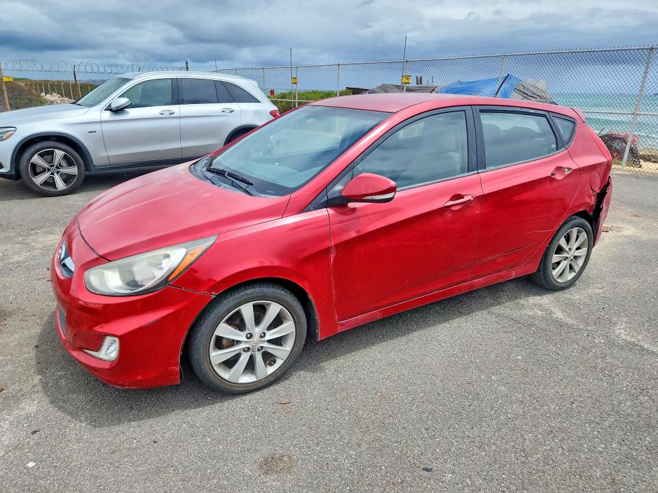 2013 Hyundai Accent VIN KMHCU5AE3DU078596 COPART salvage auction — REAR END, Hi - Certificate Of Salvage, sold $25 on 2026-07-27 (photo 1)