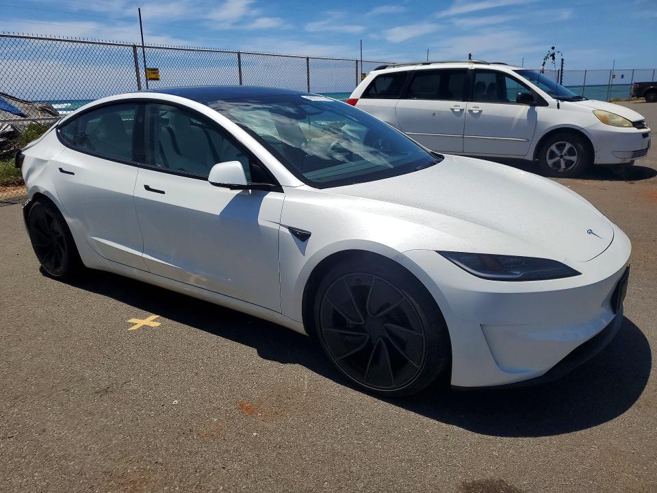 2024 Tesla Model 3 VIN 5YJ3E1ET7RF773909 COPART salvage auction — REAR END, Hi - Certificate Of Salvage, sold $8,700 on 2026-08-24 (photo 4)