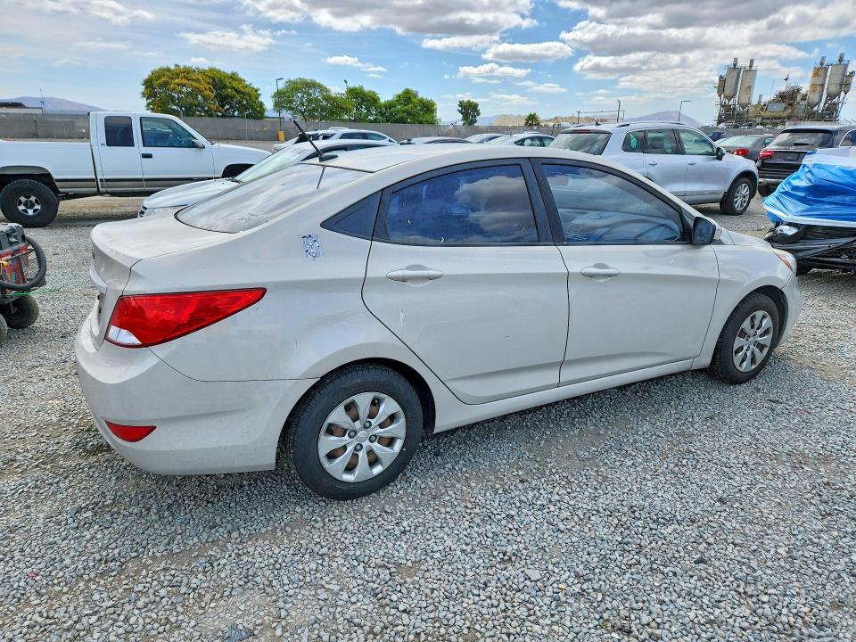 2016 Hyundai Accent VIN KMHCT4AE6GU090839 COPART salvage auction — MINOR DENT/SCRATCHES, Ca - Dis/Dlr/Exp Only Clean Title, sold $1,400 on 2026-07-17 (photo 3)