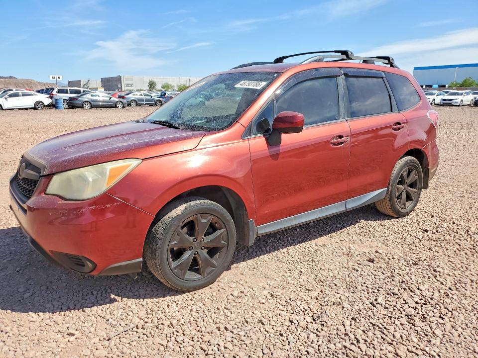 2014 Subaru Forester VIN JF2SJAEC0EH498824 COPART salvage auction — MINOR DENT/SCRATCHES, Az - Certificate Of Title, sold $625 on 2026-07-28 (photo 1)