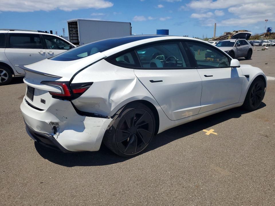 2024 Tesla Model 3 VIN 5YJ3E1ET7RF773909 COPART salvage auction — REAR END, Hi - Certificate Of Salvage, sold $8,700 on 2026-08-24 (photo 3)
