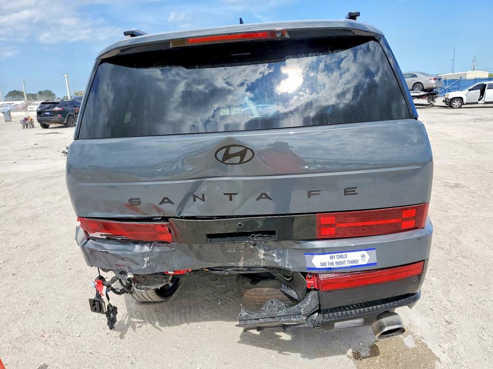 2024 Hyundai Santa fe VIN 5NMP54GLXRH051588 COPART salvage auction — REAR END, Id - Salvage Certificate Of Title, sold $8,000 on 2026-07-29 (photo 6)