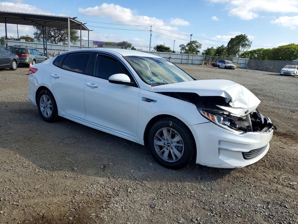 2018 Kia Optima VIN 5XXGT4L36JG206457 COPART salvage auction — FRONT END, Ca - Salvage Certificate, sold $1,300 on 2026-07-17 (photo 4)