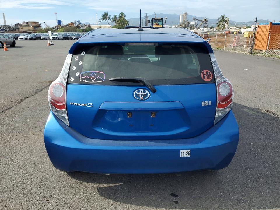 2012 Toyota Prius c VIN JTDKDTB30C1515343 COPART salvage auction — WATER/FLOOD, Hi - Certificate Of Salvage, sold $2 on 2026-07-20 (photo 6)