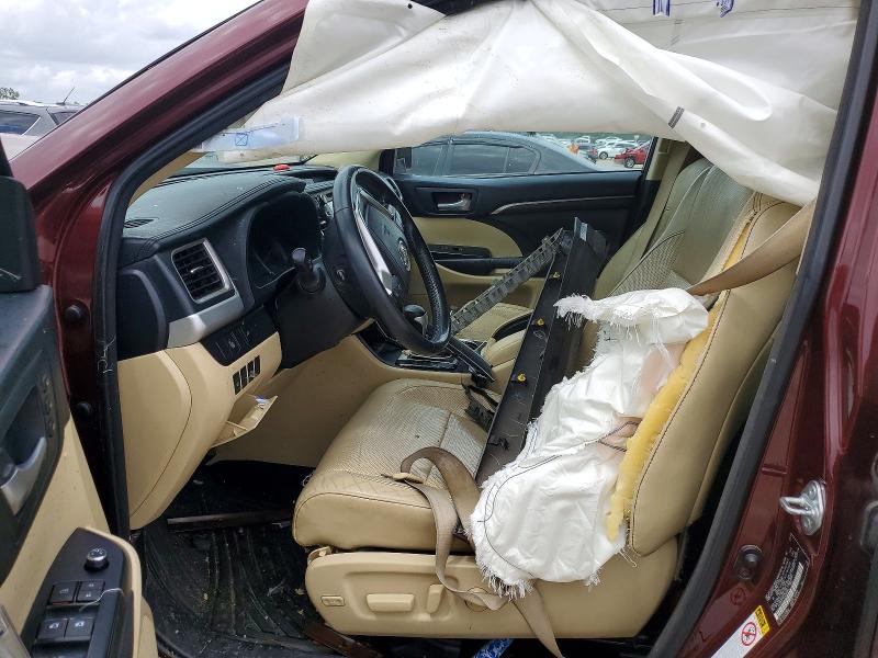 2014 Toyota Highlander VIN 5TDDKRFH7ES065848 COPART salvage auction — FRONT END, Tx - Salvage Vehicle Title, sold $4,000 on 2026-07-31 (photo 7)