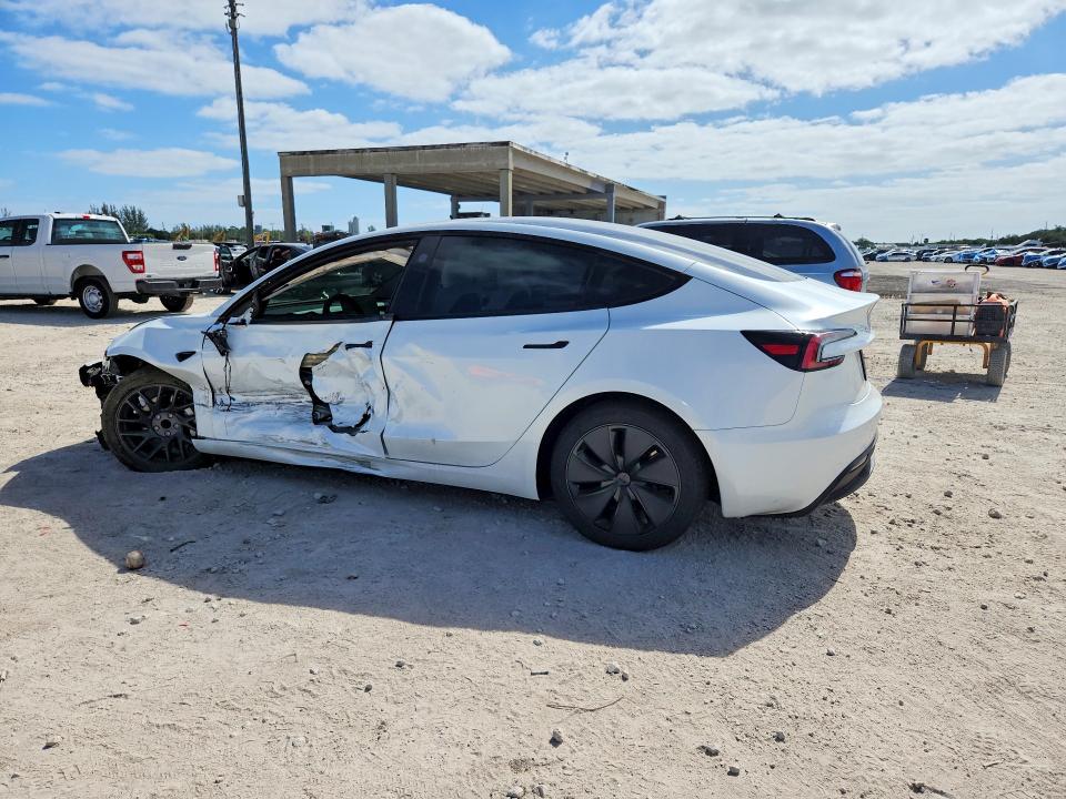 2025 Tesla Model 3 VIN 5YJ3E1EA8SF039977 COPART salvage auction — FRONT END, Fl - Certificate Of Destruction, sold $15,000 on 2026-07-02 (photo 2)