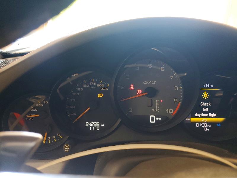2014 Porsche 911 VIN WP0AC2A91ES183618 COPART salvage auction — FRONT END, NC - SALVAGE CERTIFICATE OF TITLE, sold $50,500 on 2026-07-23 (photo 9)