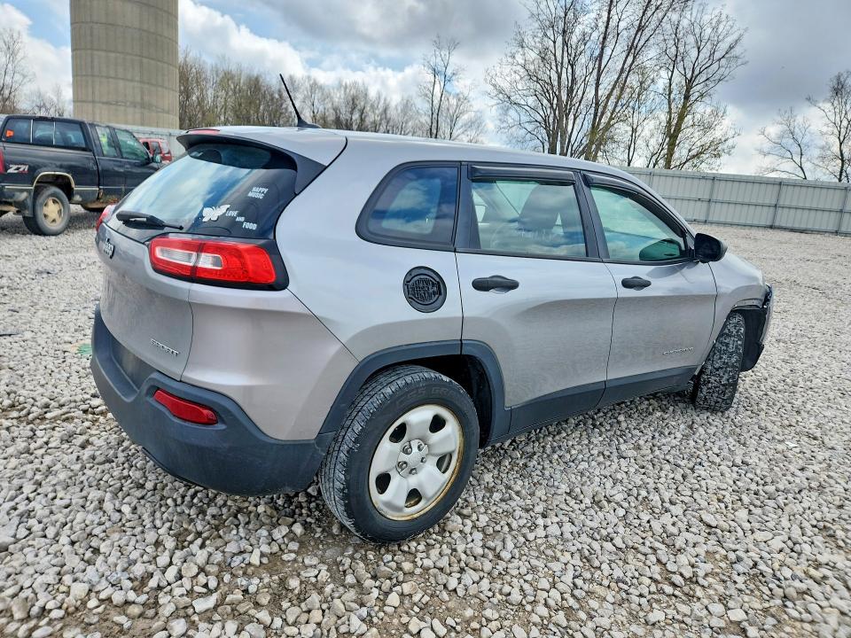 2014 Jeep Cherokee VIN 1C4PJLAB2EW189087 COPART salvage auction — FRONT END, Mi - Cert Of Title-Salvage Vehicle, sold $625 on 2026-07-02 (photo 3)