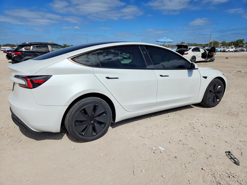 2025 Tesla Model 3 VIN 5YJ3E1EA8SF039977 COPART salvage auction — FRONT END, Fl - Certificate Of Destruction, sold $15,000 on 2026-07-02 (photo 3)