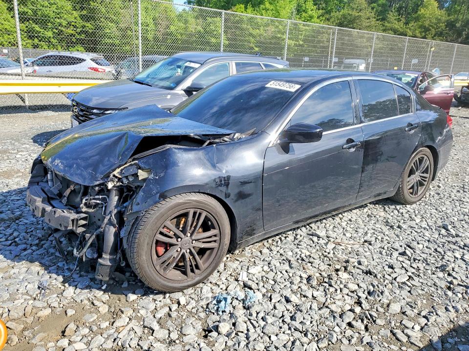 2011 Infiniti G VIN JN1CV6AR3BM404648 COPART salvage auction — FRONT END, Md - Cert Of Salvage > 75% Damage, sold $425 on 2026-07-14 (photo 1)