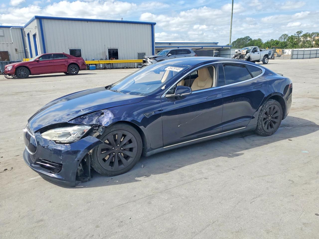 2015 Tesla Model S VIN 5YJSA1H23FFP77364 COPART salvage auction — Front End, FL - CERT OF TITLE SLVG REBUILDABLE, sold $2,100 on 2026-06-23 (photo 1)