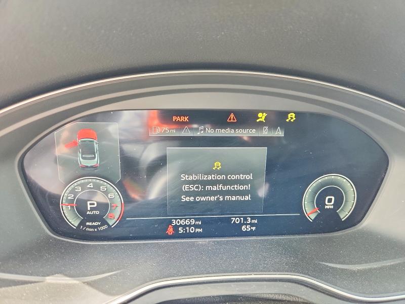 2023 Audi A5 VIN WAU4AGF53PN008789 COPART salvage auction — FRONT END, Ut - Salvage Certificate, sold $8,800 on 2026-07-21 (photo 9)