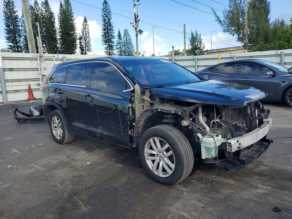 2014 Toyota Highlander VIN 5TDZKRFH3ES010254 COPART salvage auction — FRONT END, Fl - Cert Of Title Slvg Rebuildable, sold $5,200 on 2026-07-06 (photo 4)