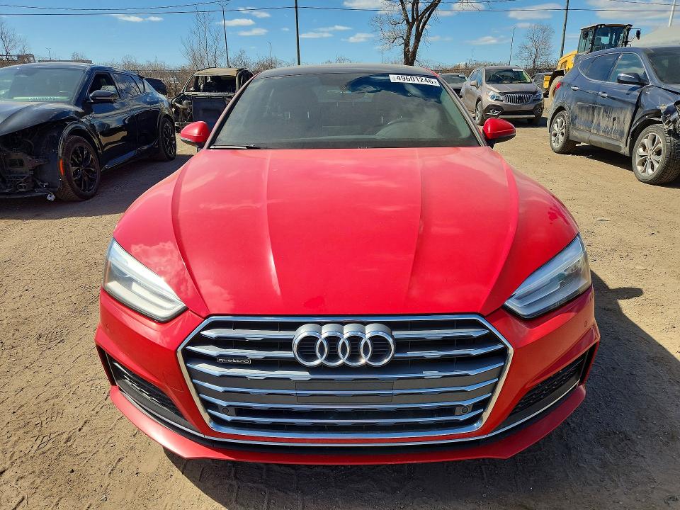 2019 Audi A5 VIN WAUENCF58KA045306 COPART salvage auction — REAR END, Qc - Gravement Accidente, sold $3,950 on 2026-07-28 (photo 5)
