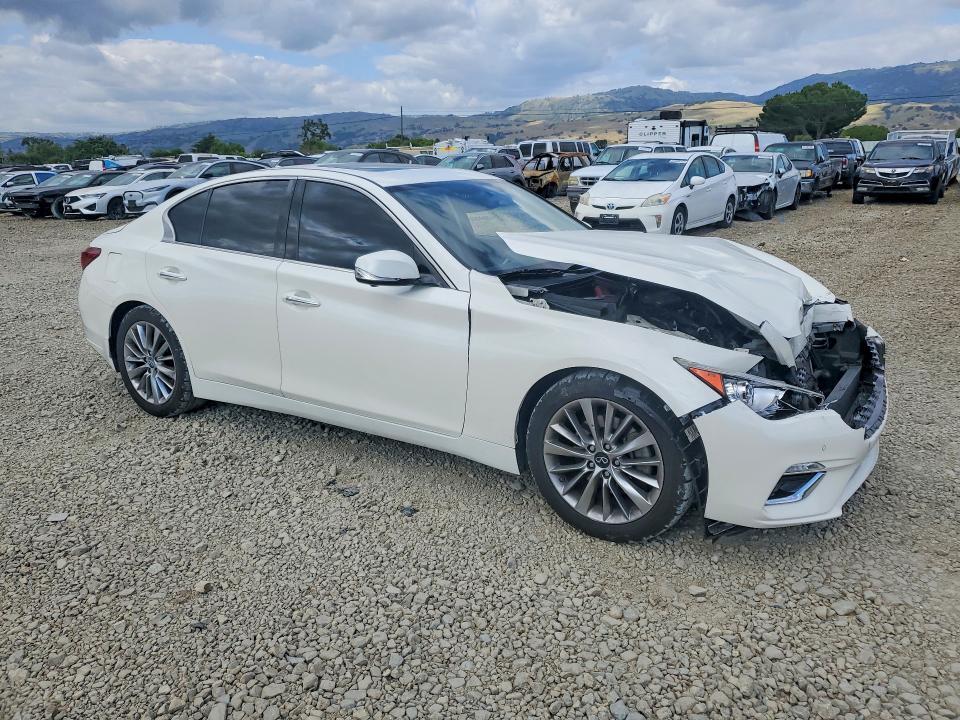 2021 Infiniti Q50 VIN JN1EV7BPXMM706033 COPART salvage auction — FRONT END, Ca - Salvage Certificate, sold $3,350 on 2026-07-14 (photo 4)