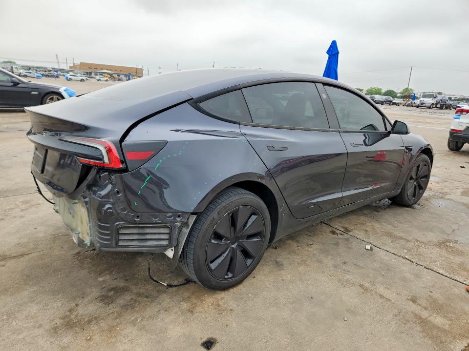 2025 Tesla Model 3 VIN 5YJ3E1EA0SF991632 COPART salvage auction — REAR END, Tx - Certificate Of Title, sold $16,100 on 2026-07-02 (photo 3)