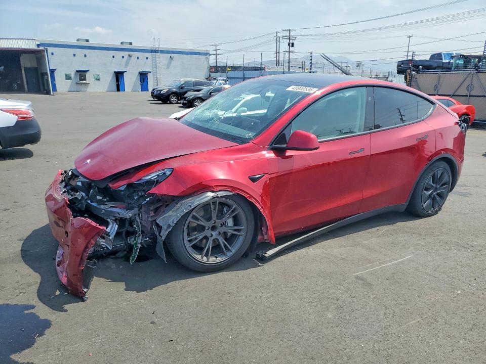 2024 Tesla Model y VIN 7SAYGDED2RF210957 COPART salvage auction — FRONT END, Ca - Salvage Certificate, sold $6,700 on 2026-07-27 (photo 1)